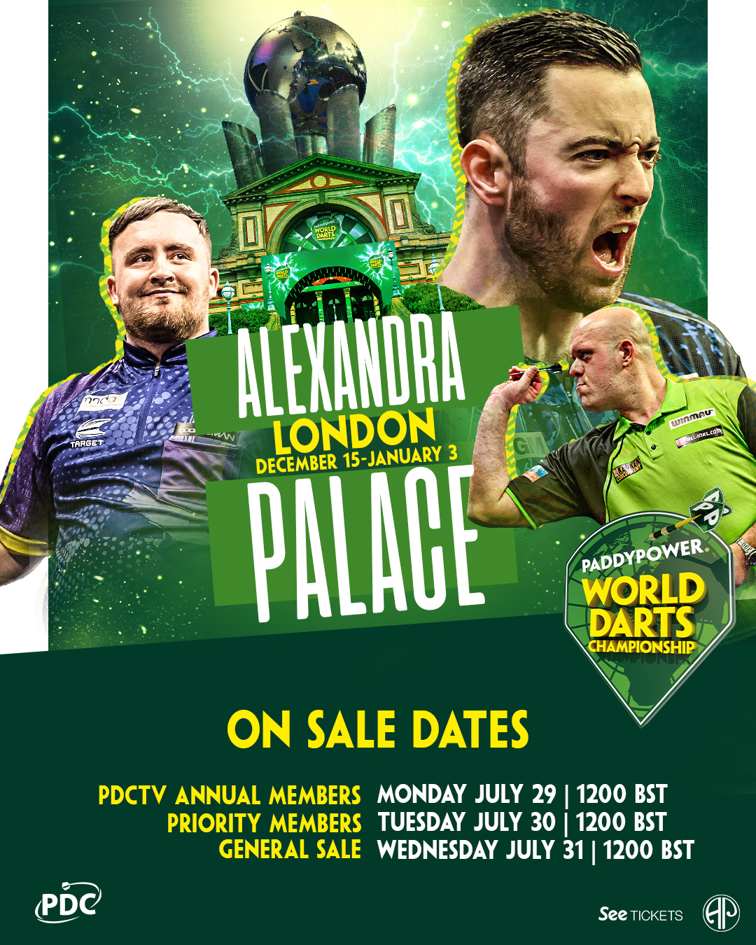 Ticket prices confirmed for 2024/25 Paddy Power World Darts Championship PDC